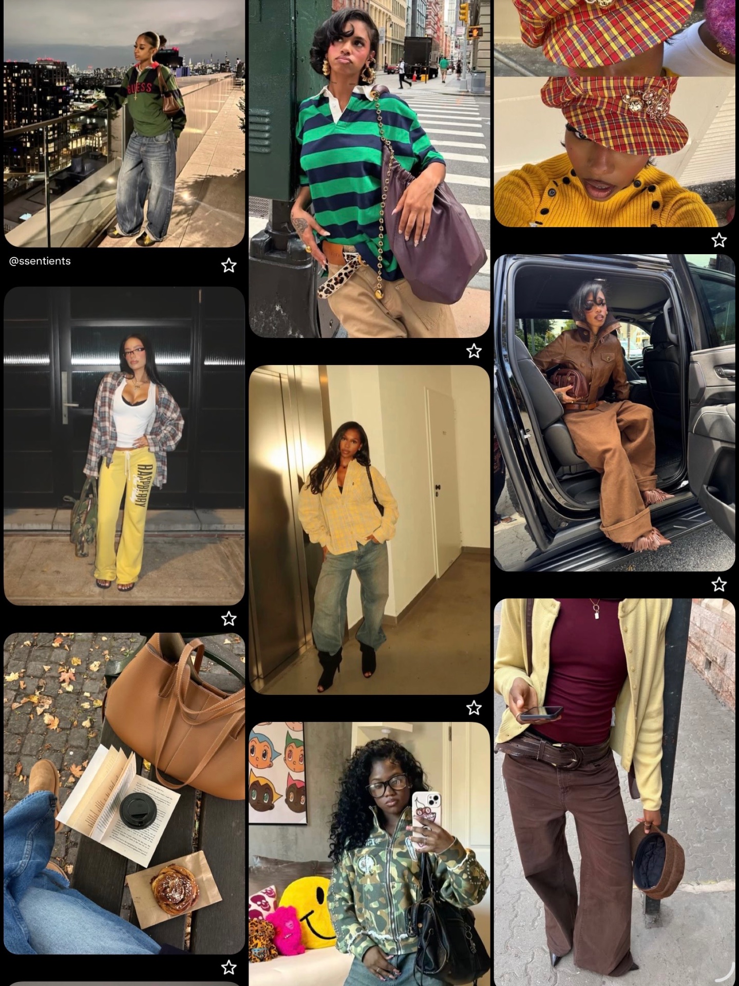 Fall wardrobe inspiration collage with layered streetwear looks