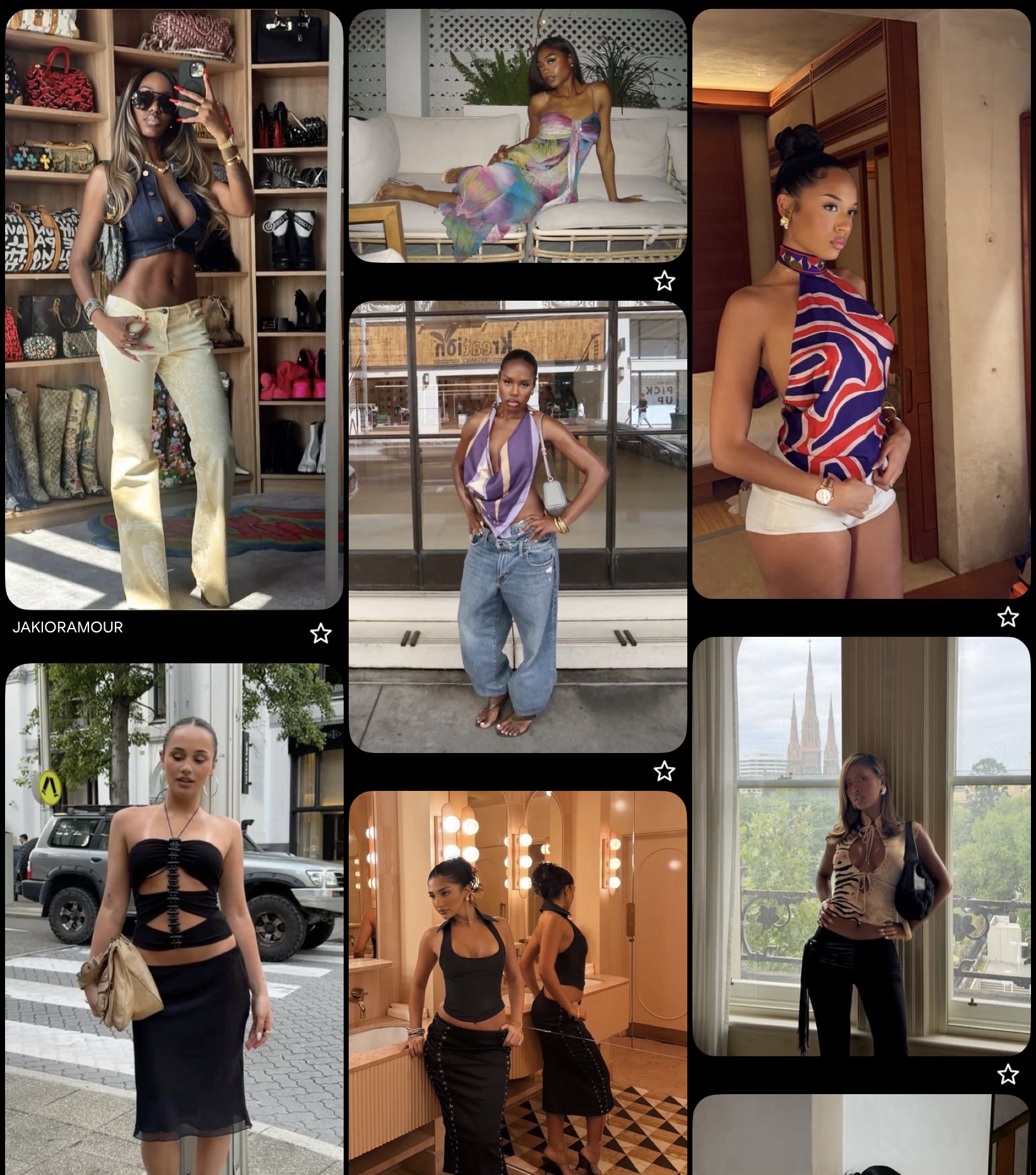 SBK style collage with curated fashion looks